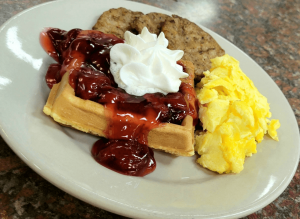 Belgian Waffle with Fruit Topping